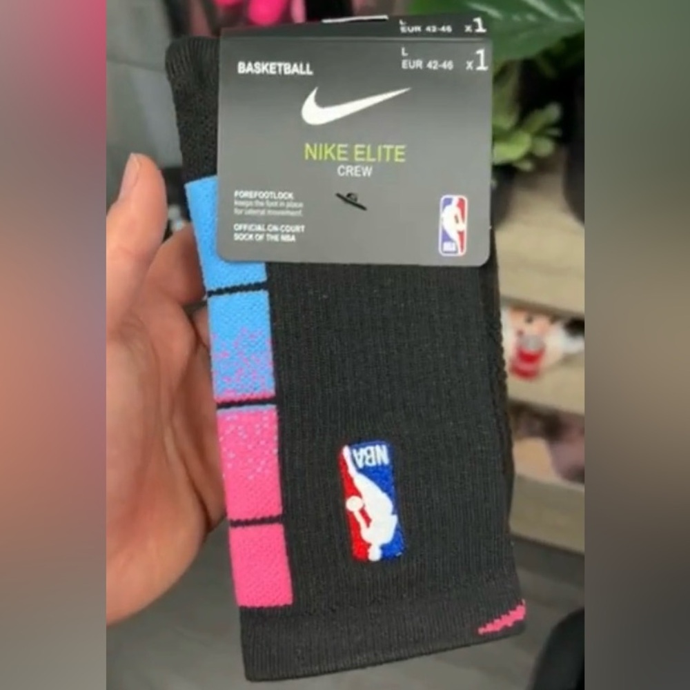 Nike Elite Crew NBA Basketball Sock Purple Turquoise - NEW - MENS LARGE